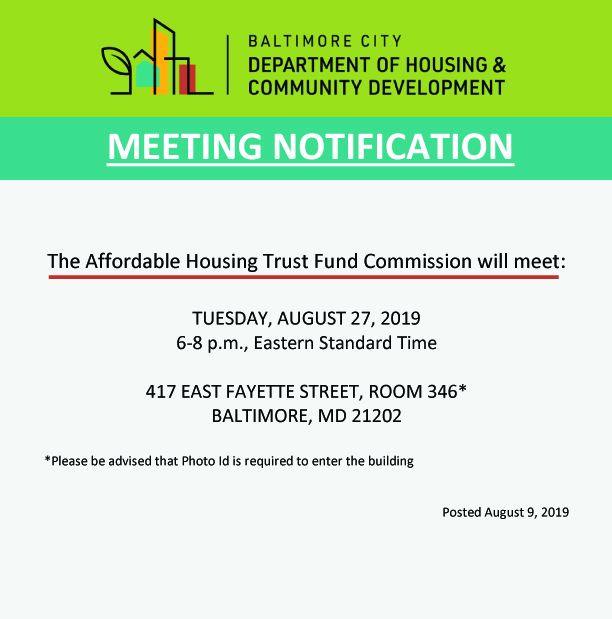 Affordable Housing Trust Fund Commission Meeting-August 2019